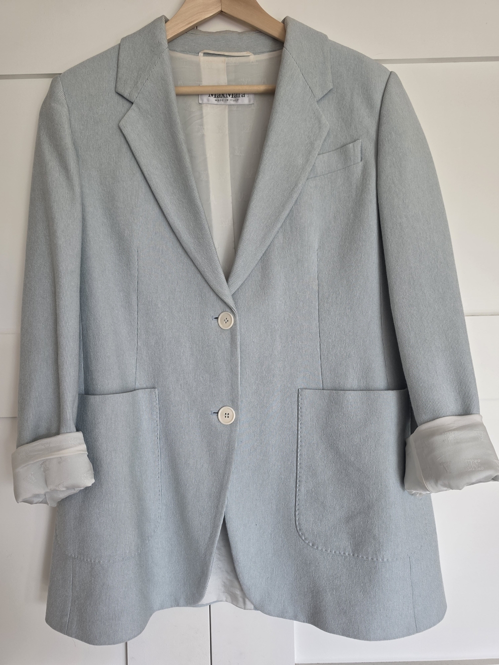 Vintage 90s Pianaforte di Max Mara Structural Cotton-Blend Blazer